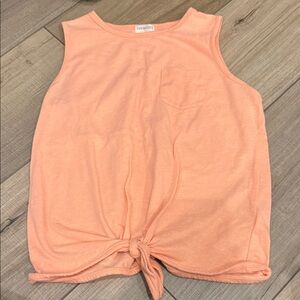 Crewcuts Peach Tie-Front Tank Top